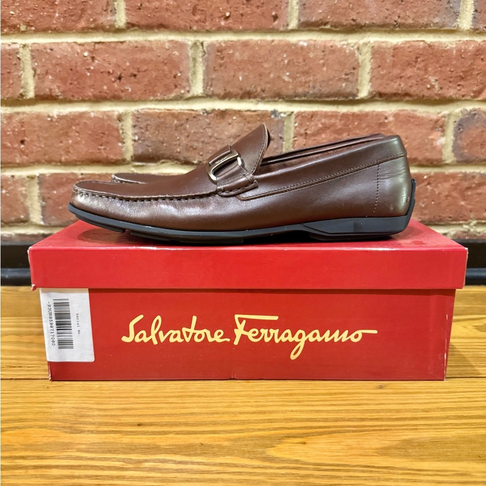Salvatore Ferragamo Men's Bruno 2 Brown Loafers
